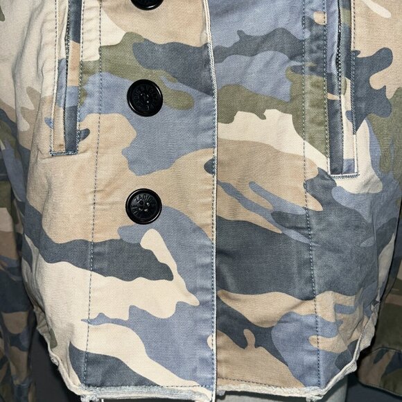 ZADIG & VOLTAIRE CAMO CAMOUGLAGE STUDDED CROPPED ARMY MILITAYRY JACKET -EUC - XS - Picture 3 of 16